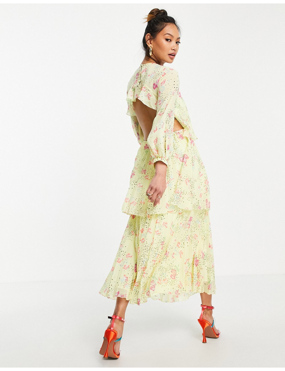 ASOS DESIGN pleated tiered...