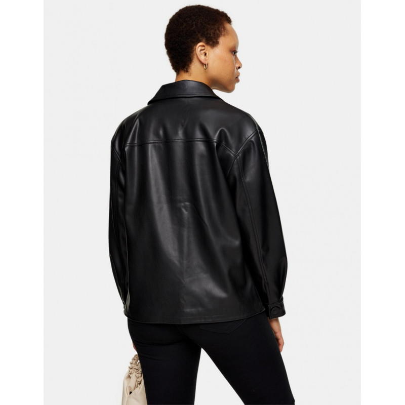 Topshop faux leather boxy...
