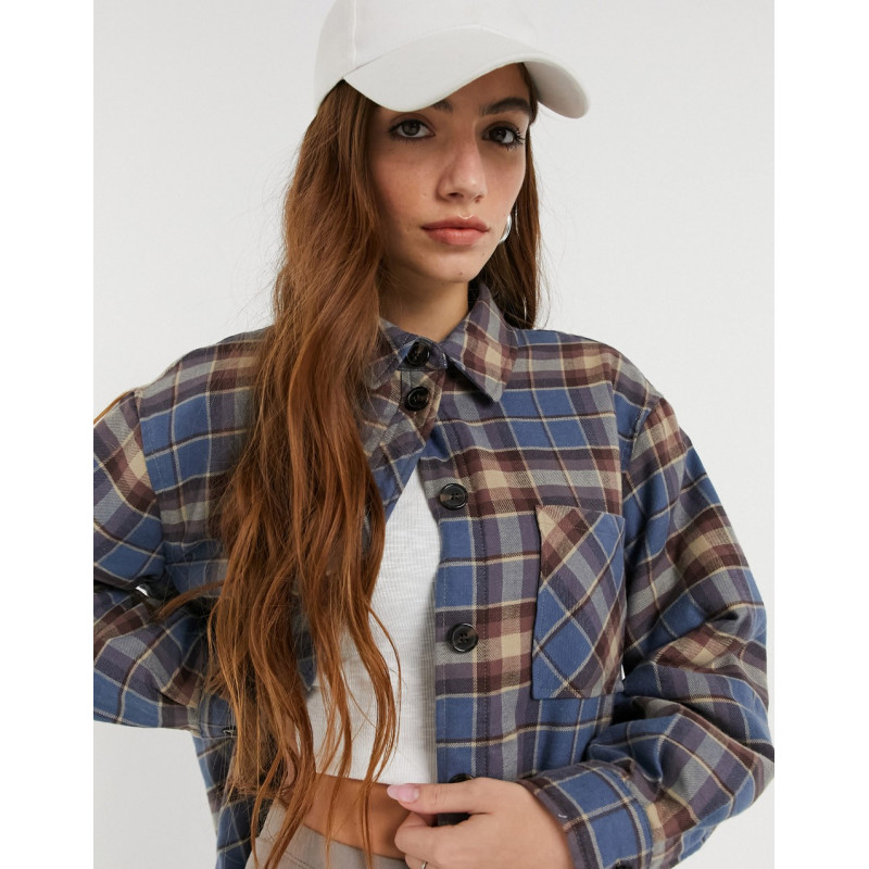 Object shacket in blue check