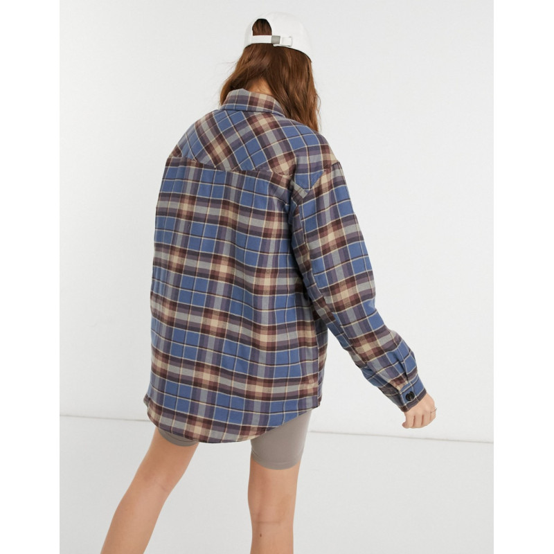 Object shacket in blue check