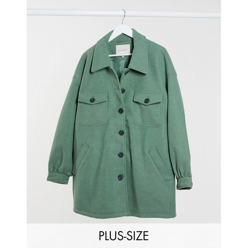 Only Curve shacket in green
