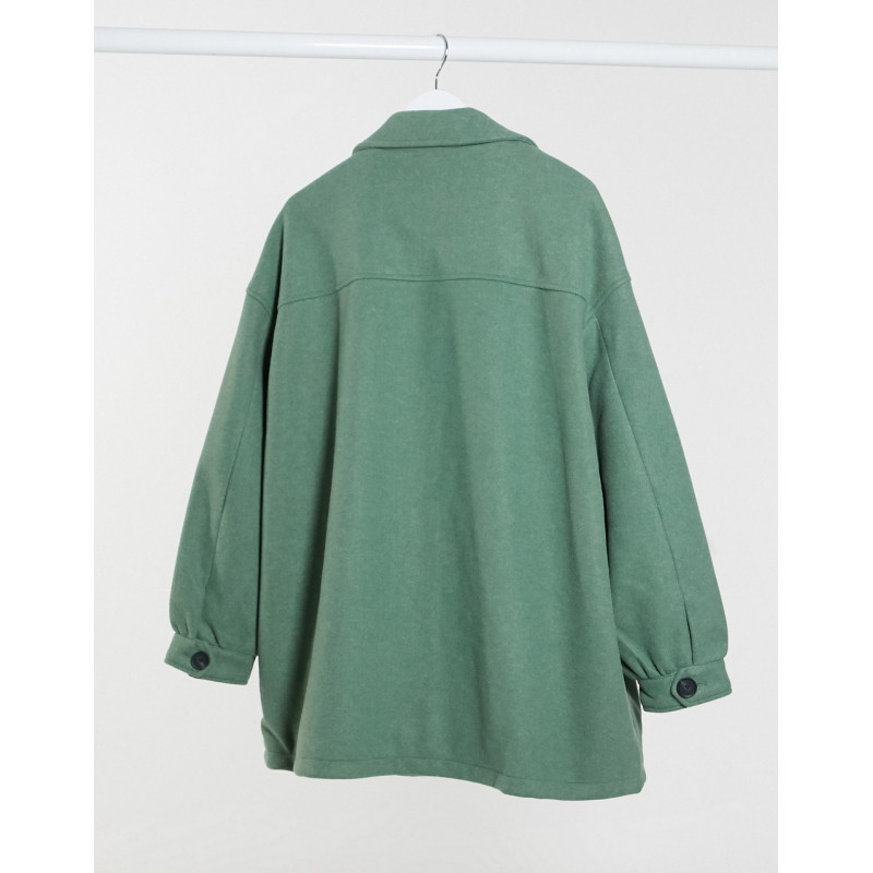 Only Curve shacket in green