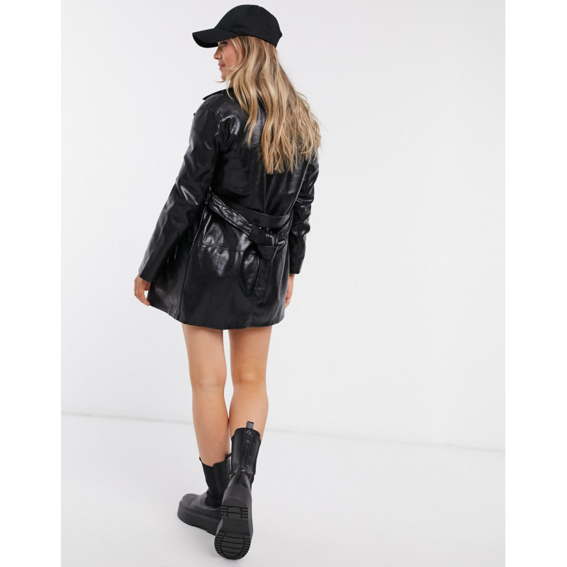 Bershka belted faux leather...