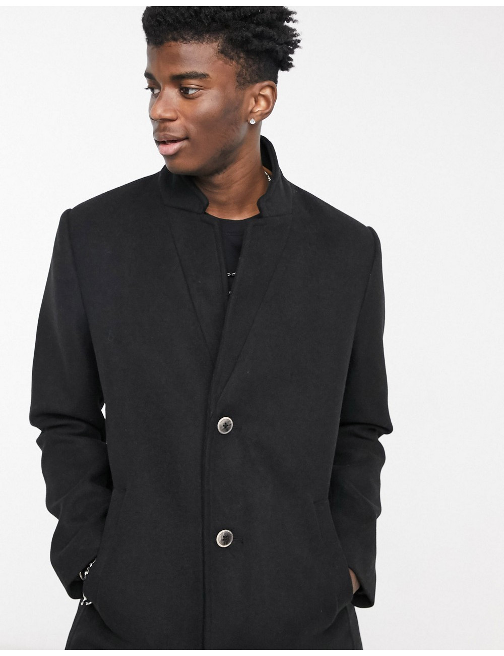 Tom Tailor wool coat in black