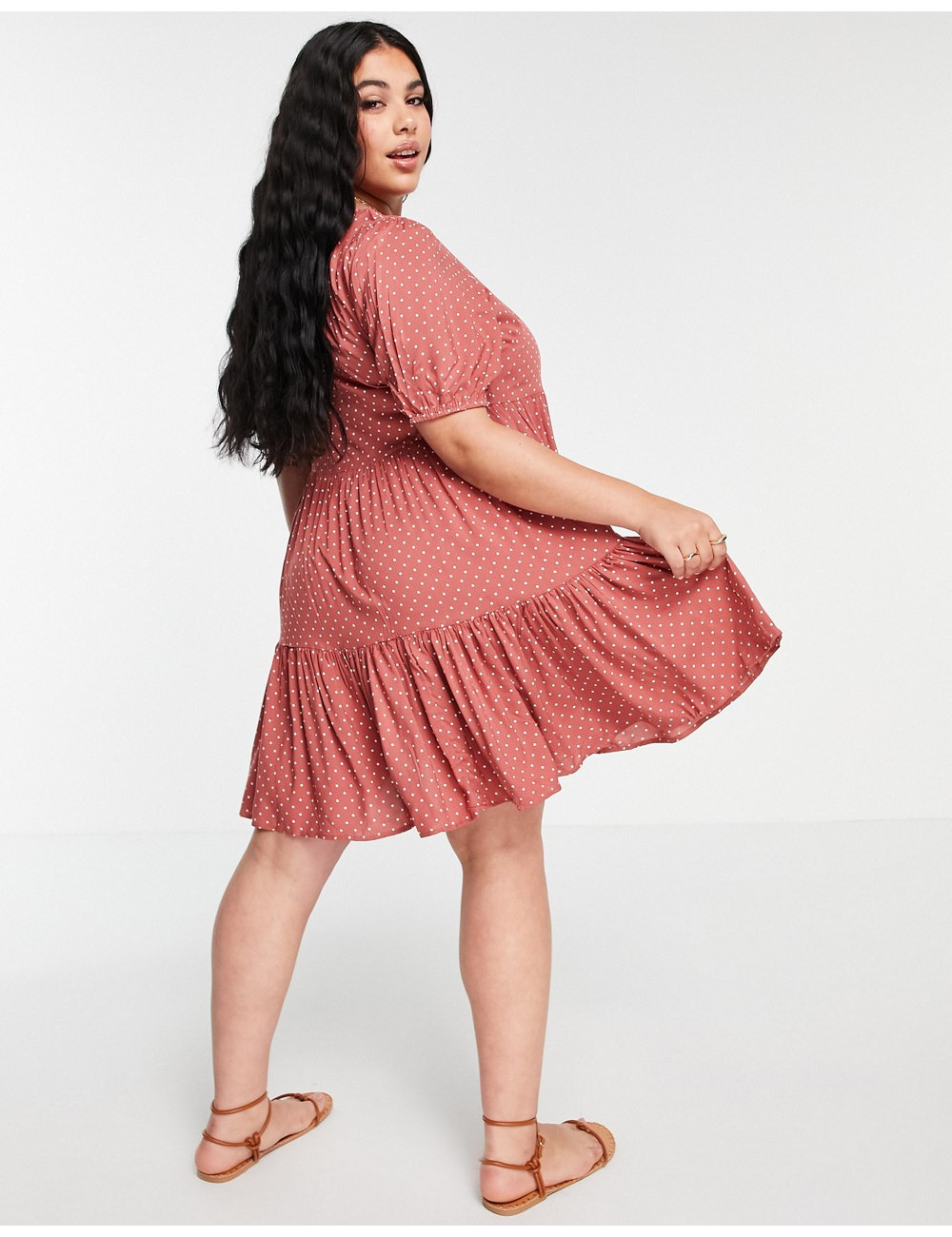 Yours tiered mini dress in...