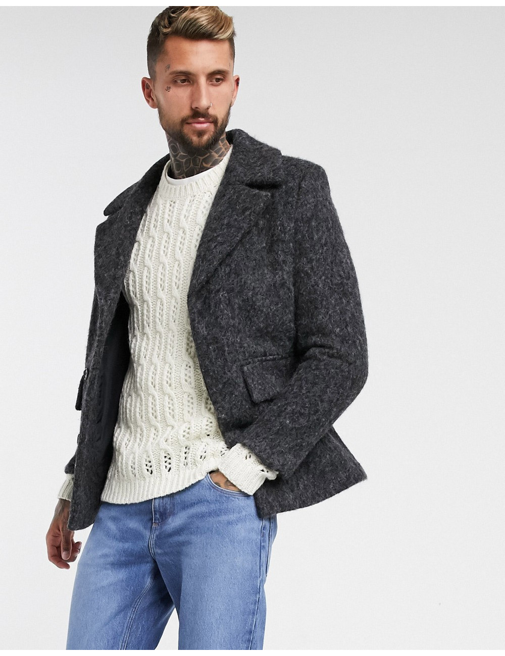 ASOS DESIGN wool mix coat...