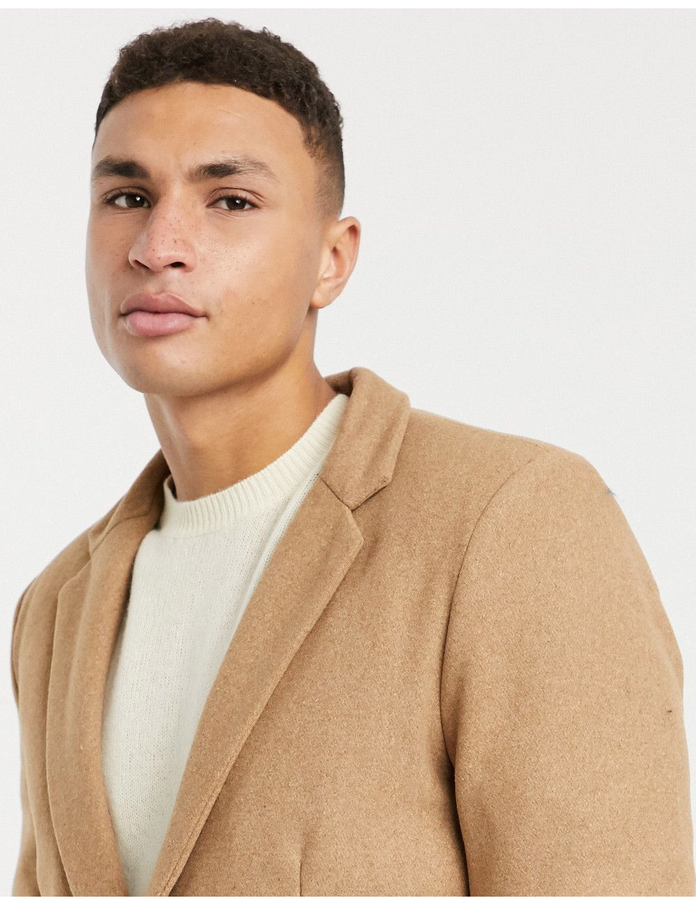 Only & Sons overcoat in camel