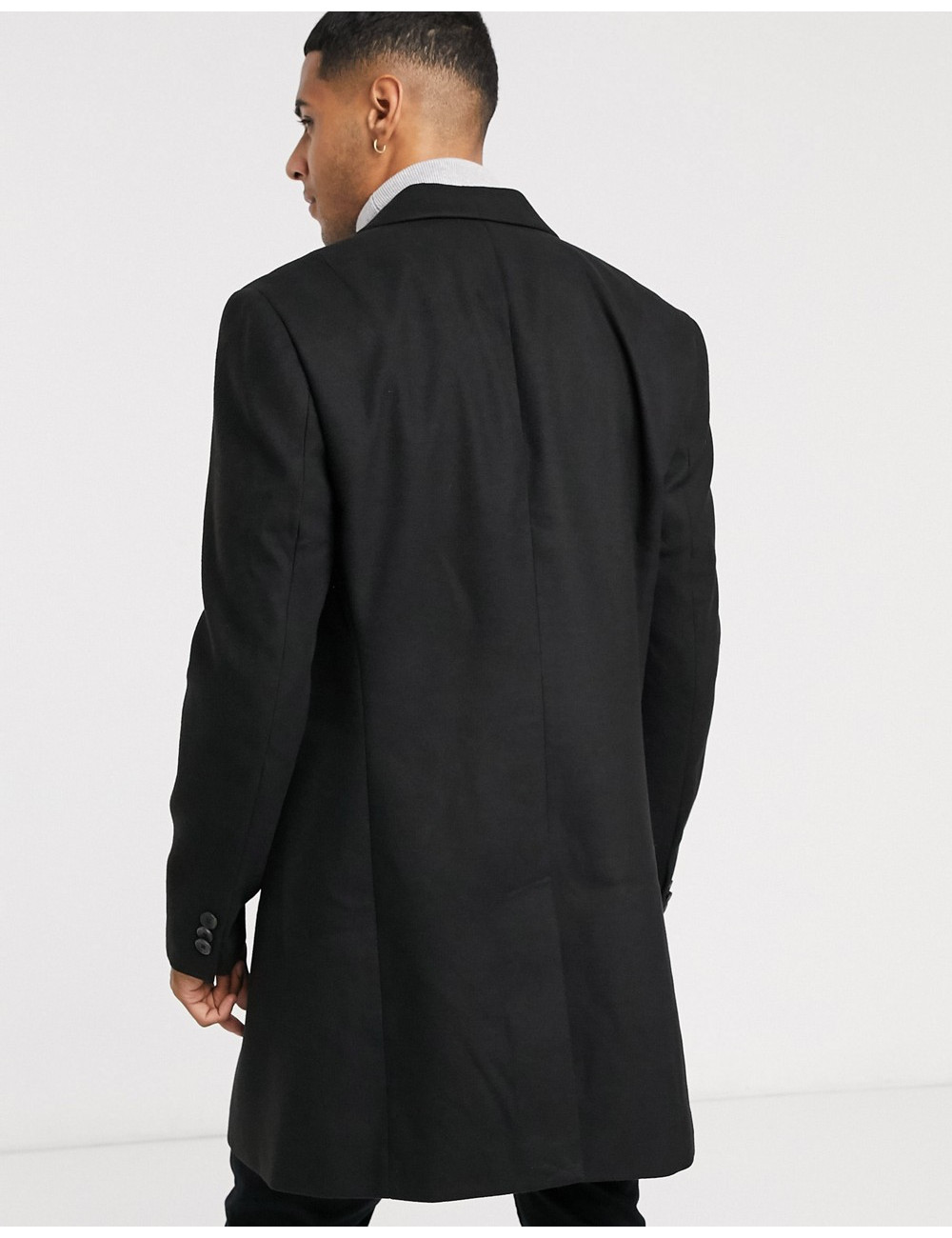 New Look overcoat in black