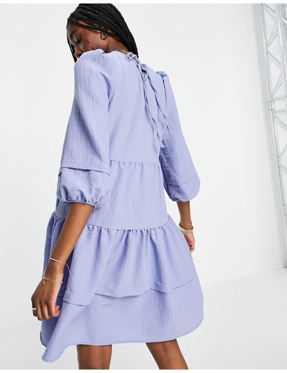 Only midi smock dress with...