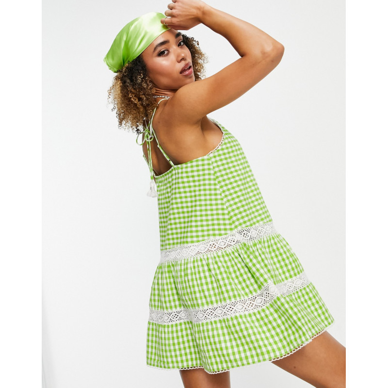 River Island gingham tiered...