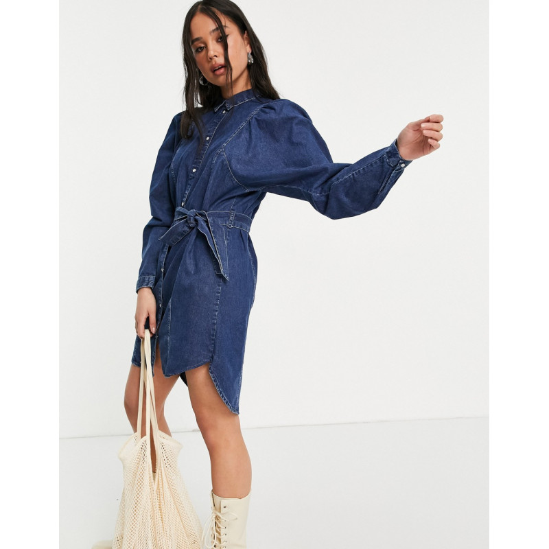 Only denim shirt dress with...