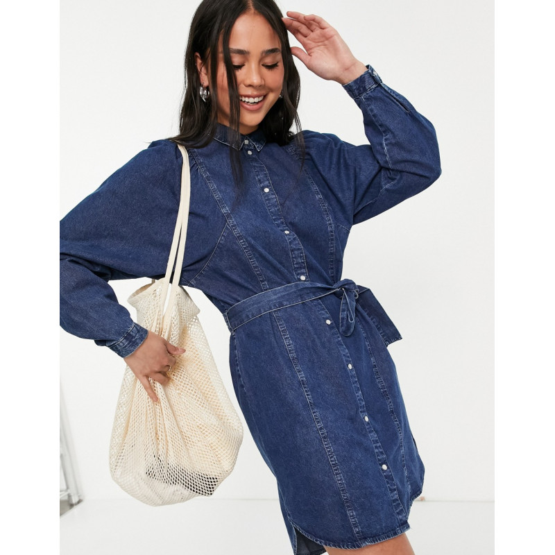 Only denim shirt dress with...