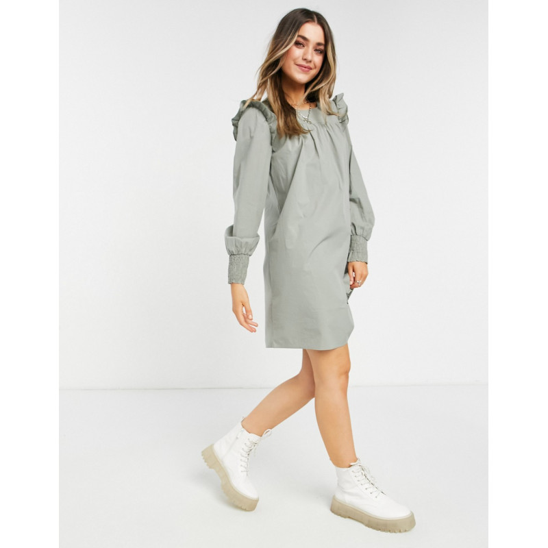 Pieces smock dress with...