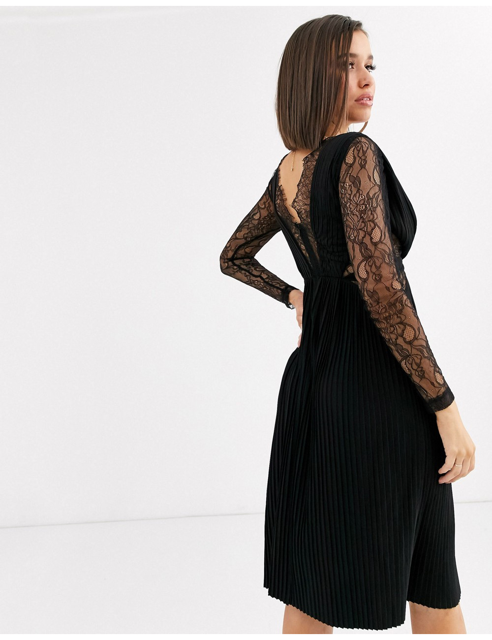 ASOS DESIGN lace and pleat...