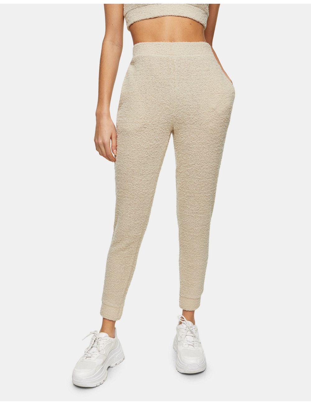 Topshop fluffy joggers in...
