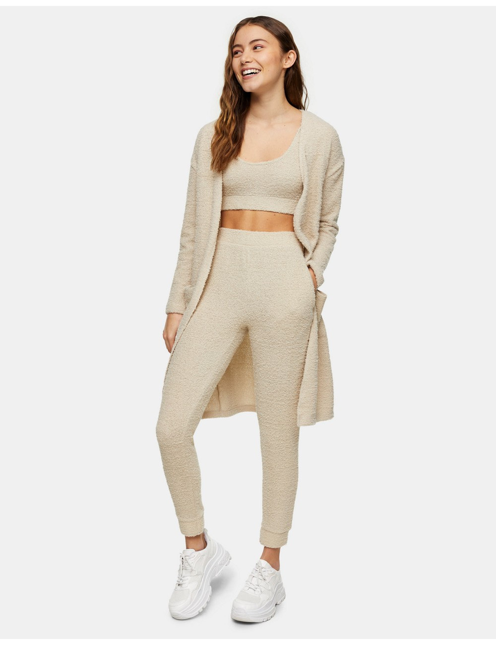 Topshop fluffy joggers in...