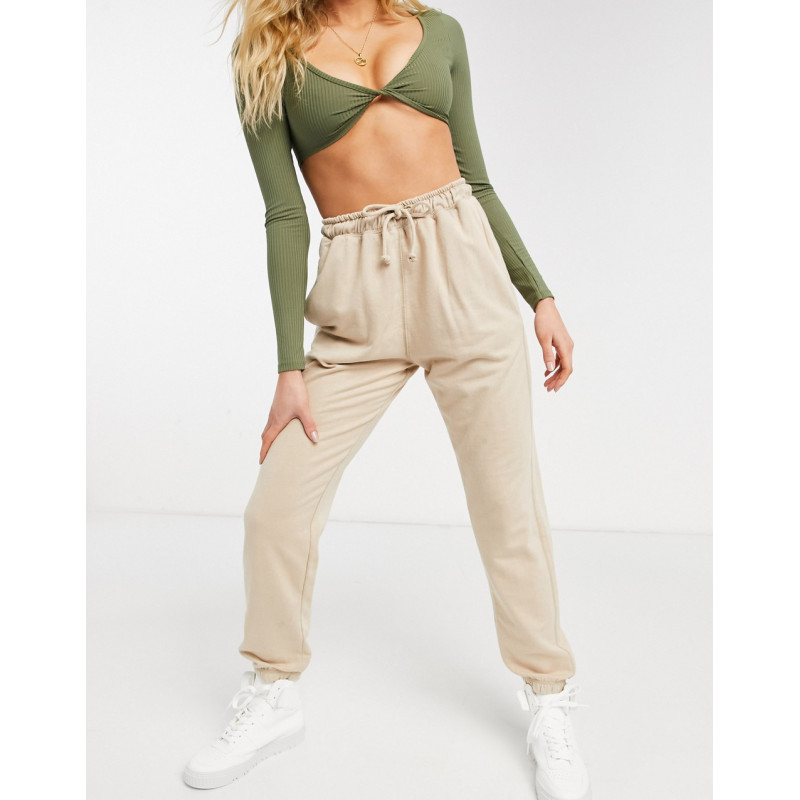 Missguided fleece jogger in...