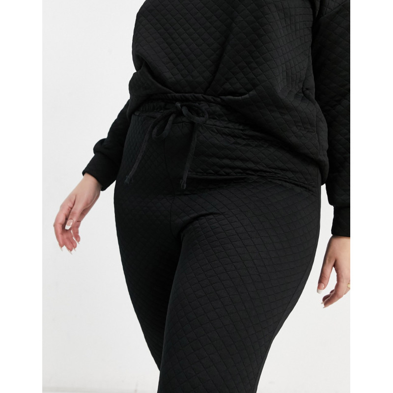Yours quilted joggers in black