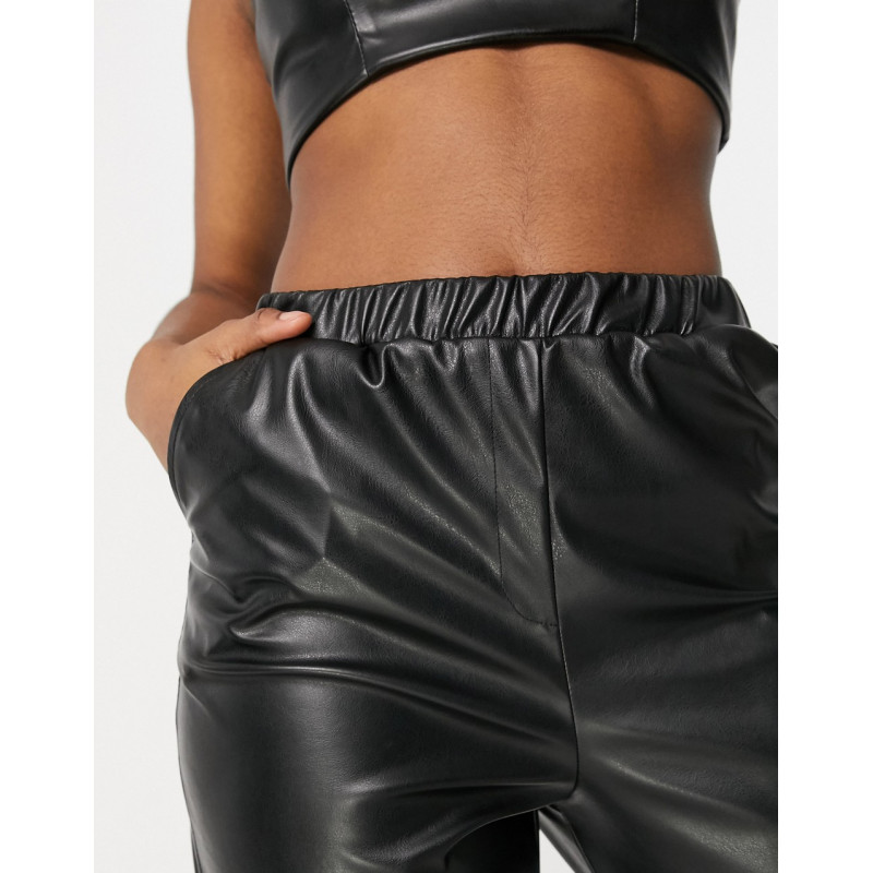 ASOS DESIGN jersey leather...