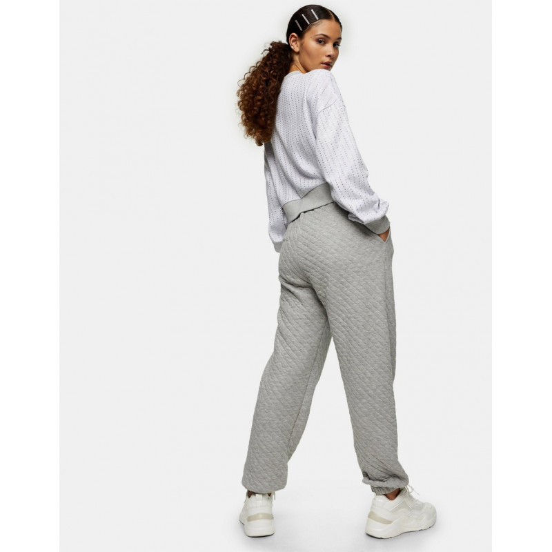 Topshop waffle joggers in grey