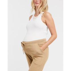 ASOS DESIGN Maternity supersoft jogger with metal tie ends in camel