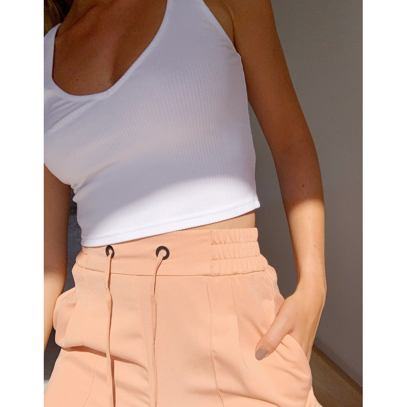 Topshop woven joggers in peach