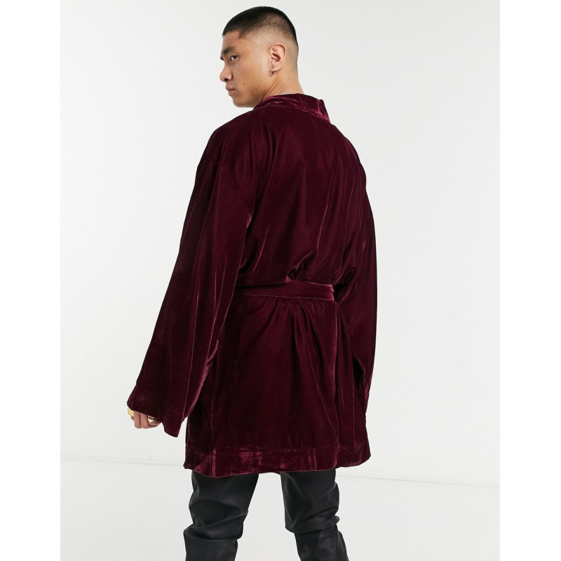 ASOS DESIGN velvet belted...