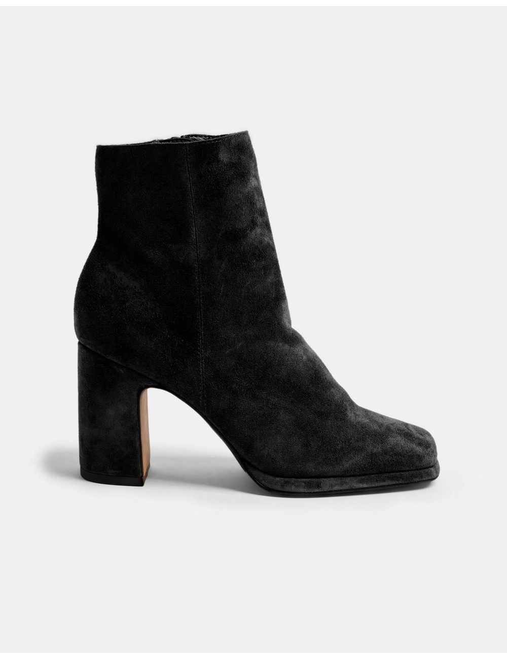 Topshop suede boots in black