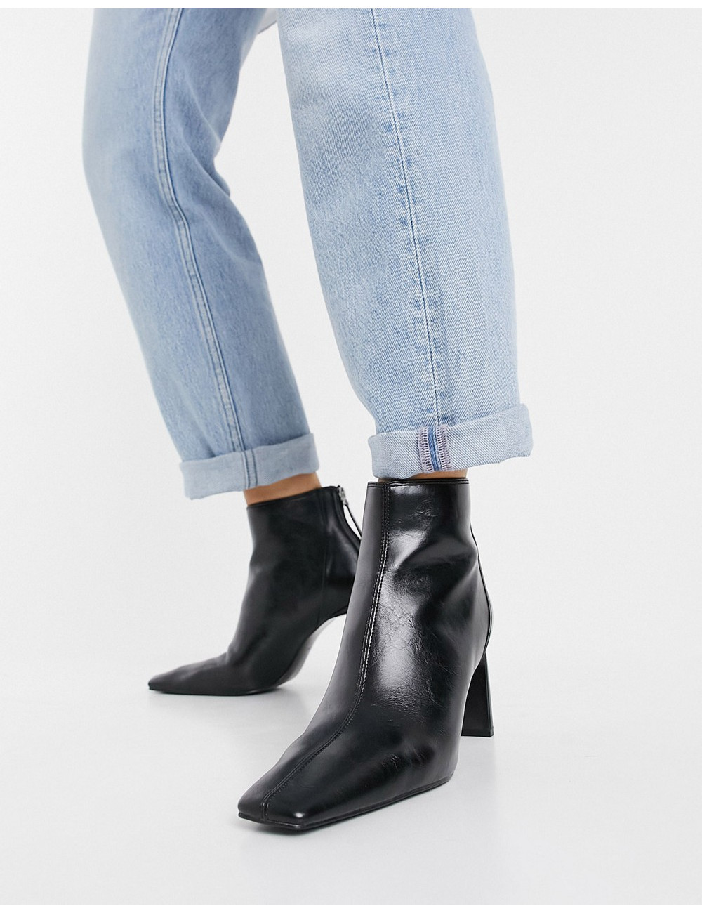 Mango heeled boots in black