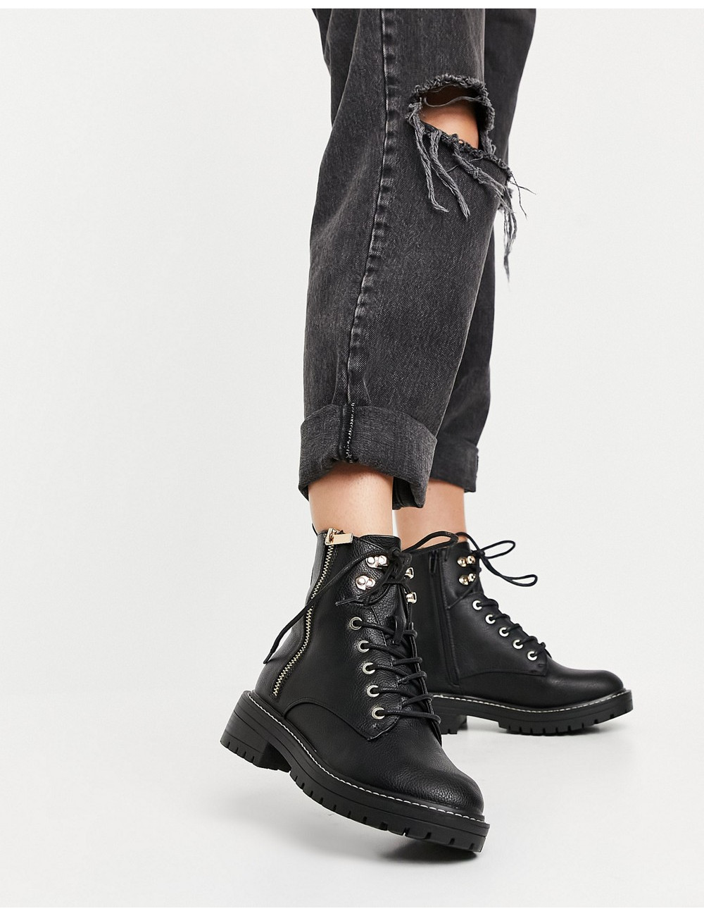 River Island patent lace up...