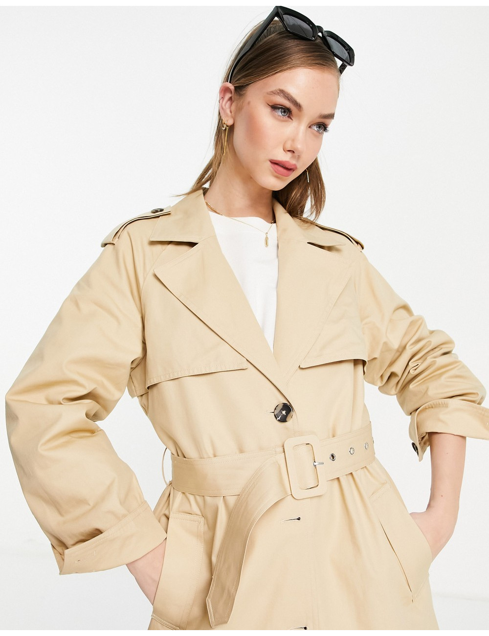 Y.A.S belted trench coat in...