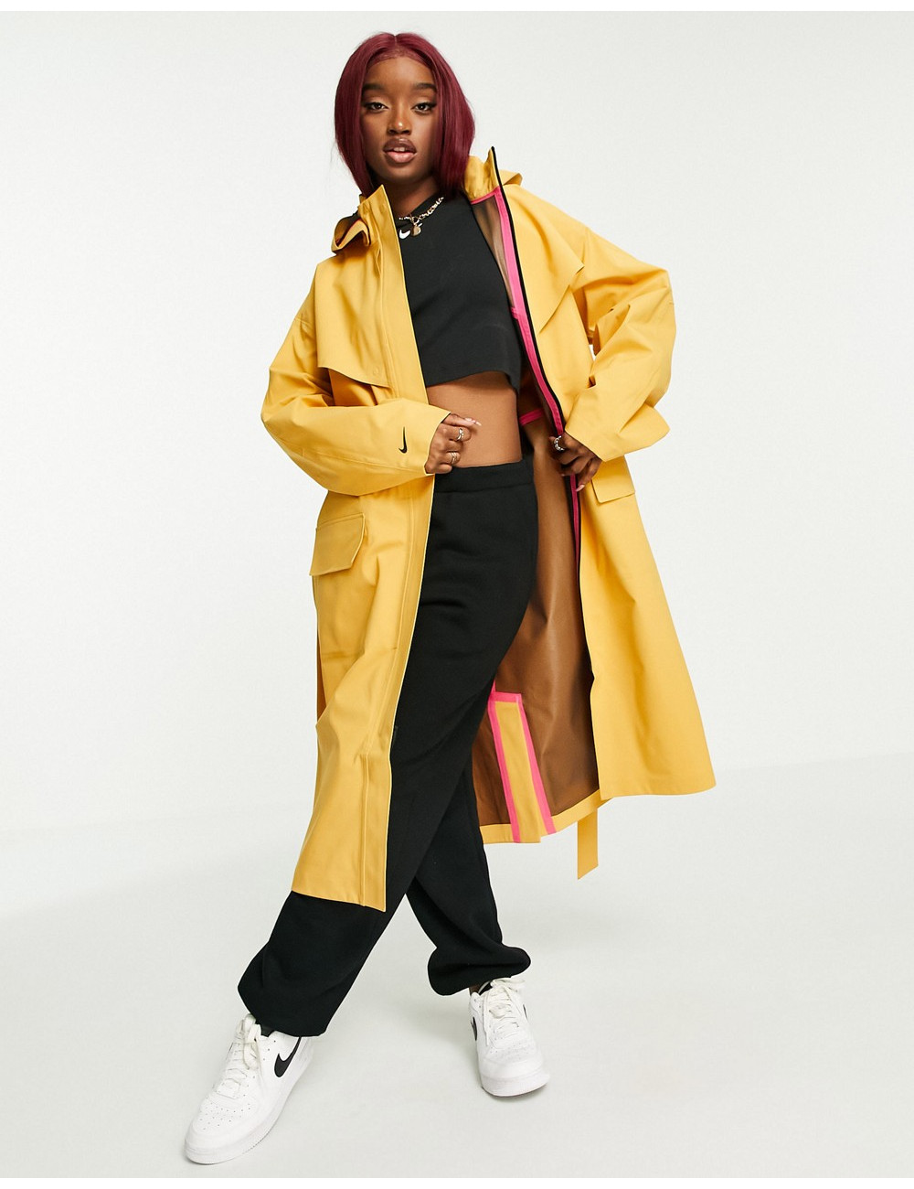 Nike woven trench coat in...