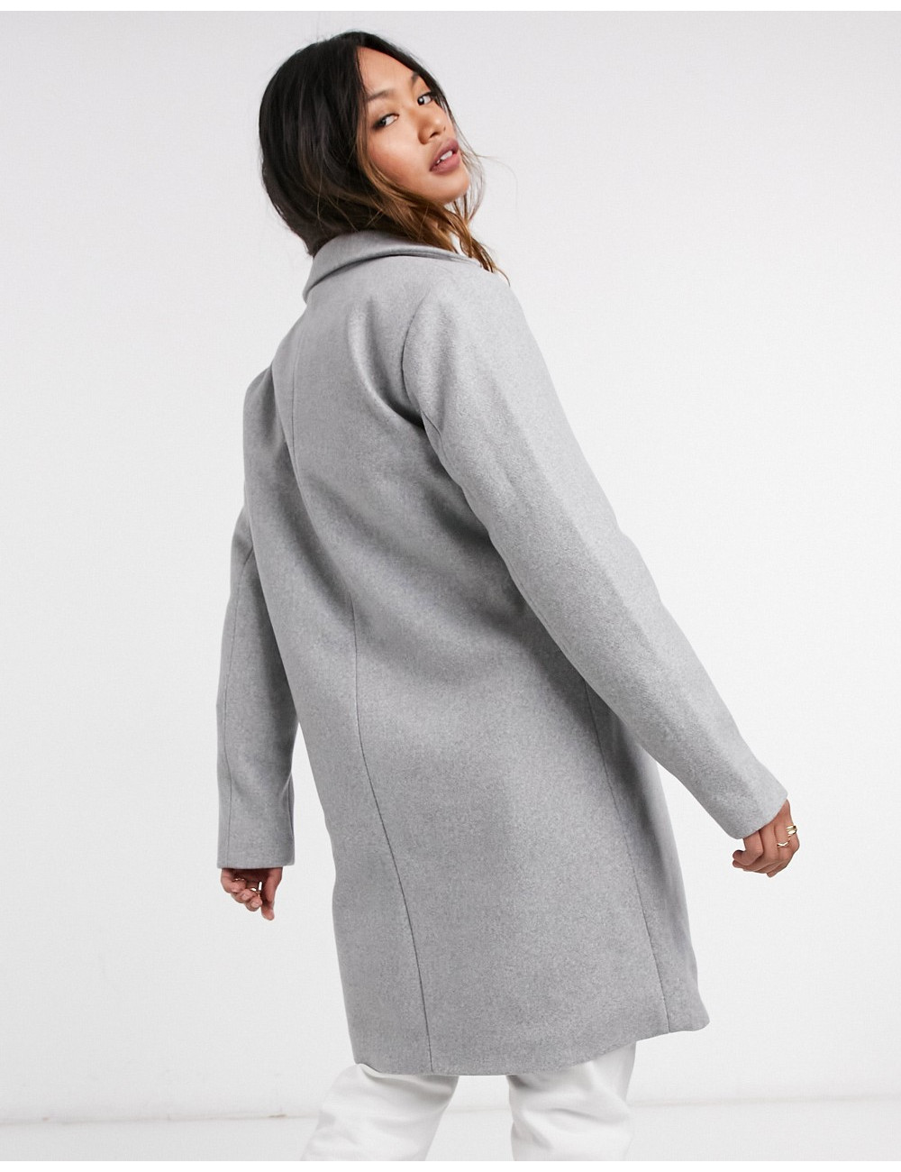 Vila tailored pea coat in grey
