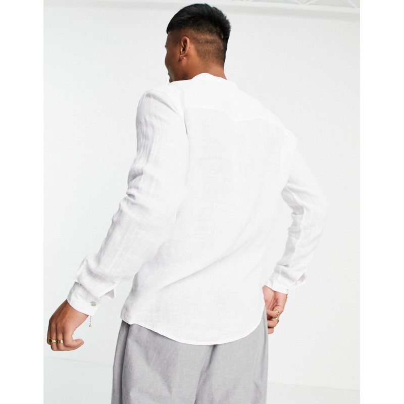 Pull&Bear linen shirt in white