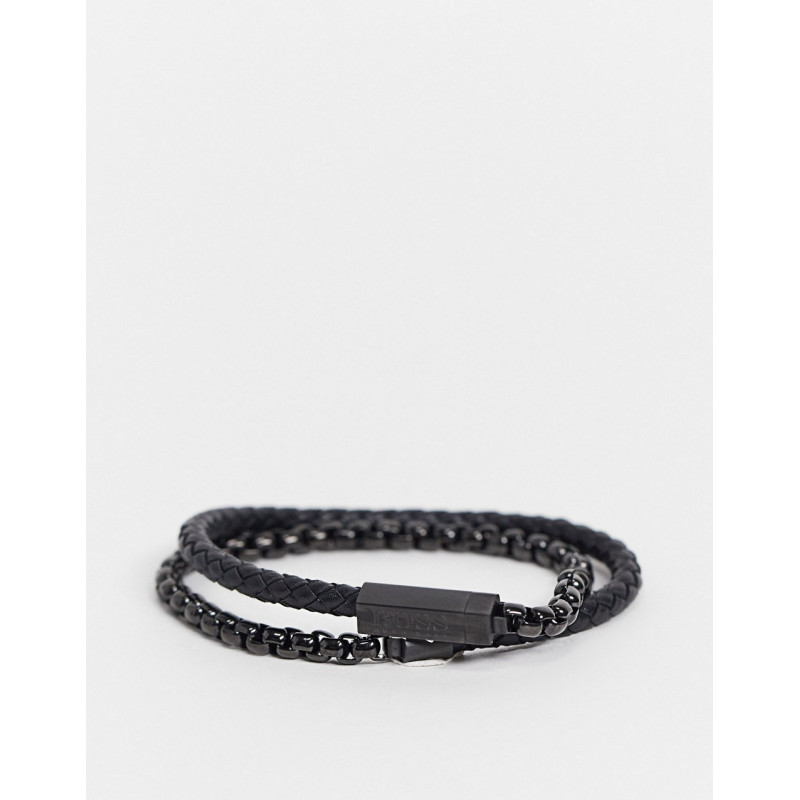 Boss mens leather chain...