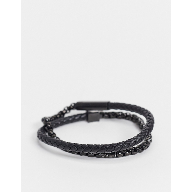 Boss mens leather chain...