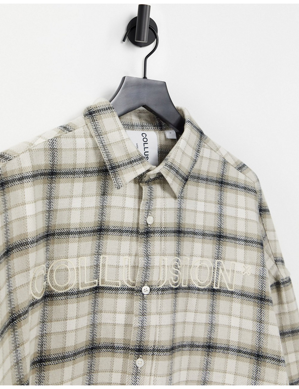 COLLUSION Unisex check shacket