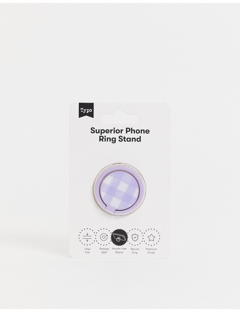 Typo phone stand in lilac