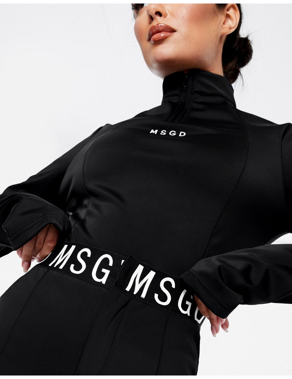 Missguided Ski High Neck Bodysuit In Black for Women
