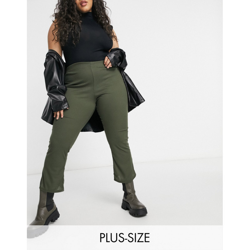 Yours ribbed trousers in khaki