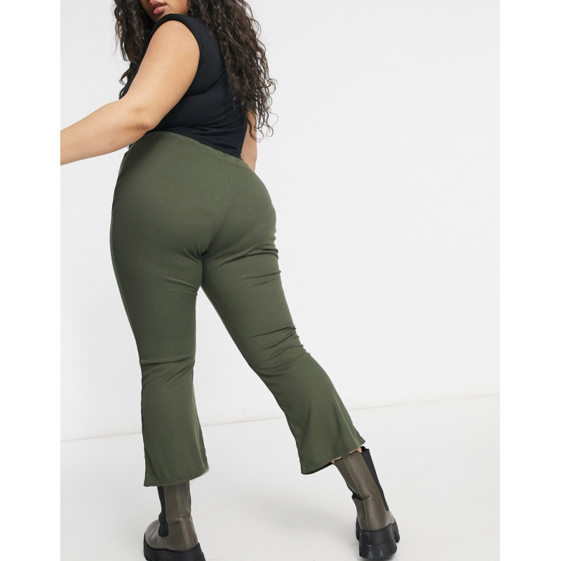 Yours ribbed trousers in khaki
