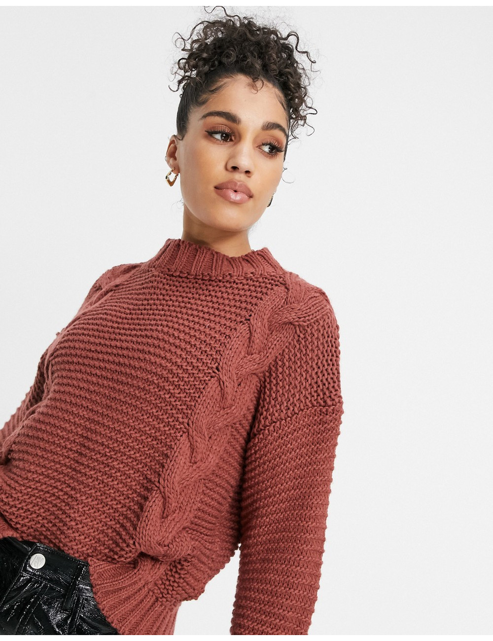 NaaNaa cable knit jumper in...