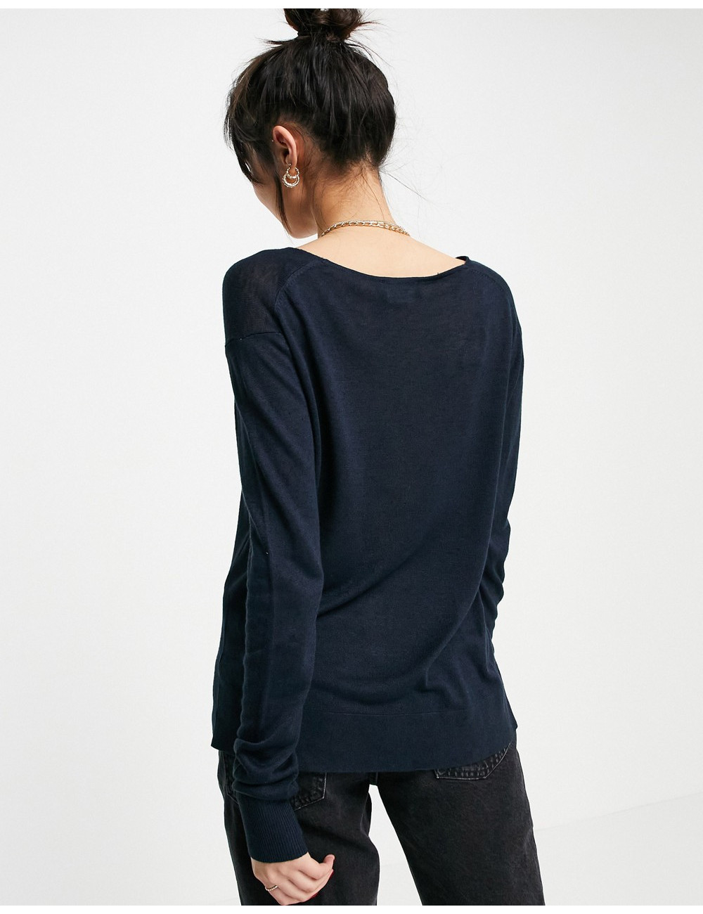 Selected v-neck knit top in...