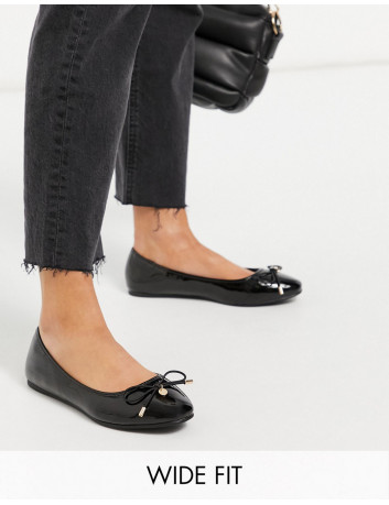 Topshop Lacey leather flat clog footbed in black