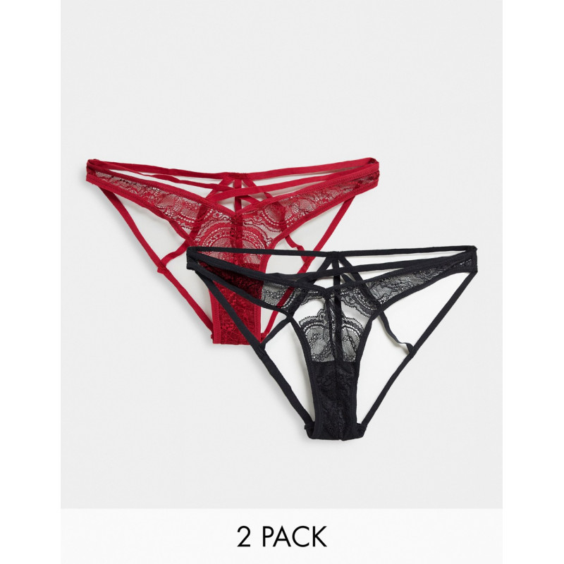 ASOS DESIGN 2 pack lace and...