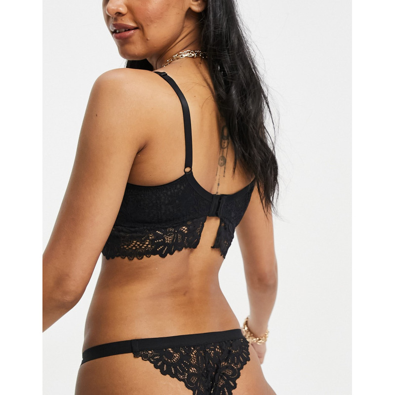 Pour Moi lace thong in black