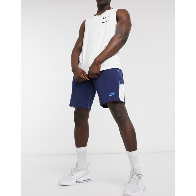 Nike large logo shorts in navy