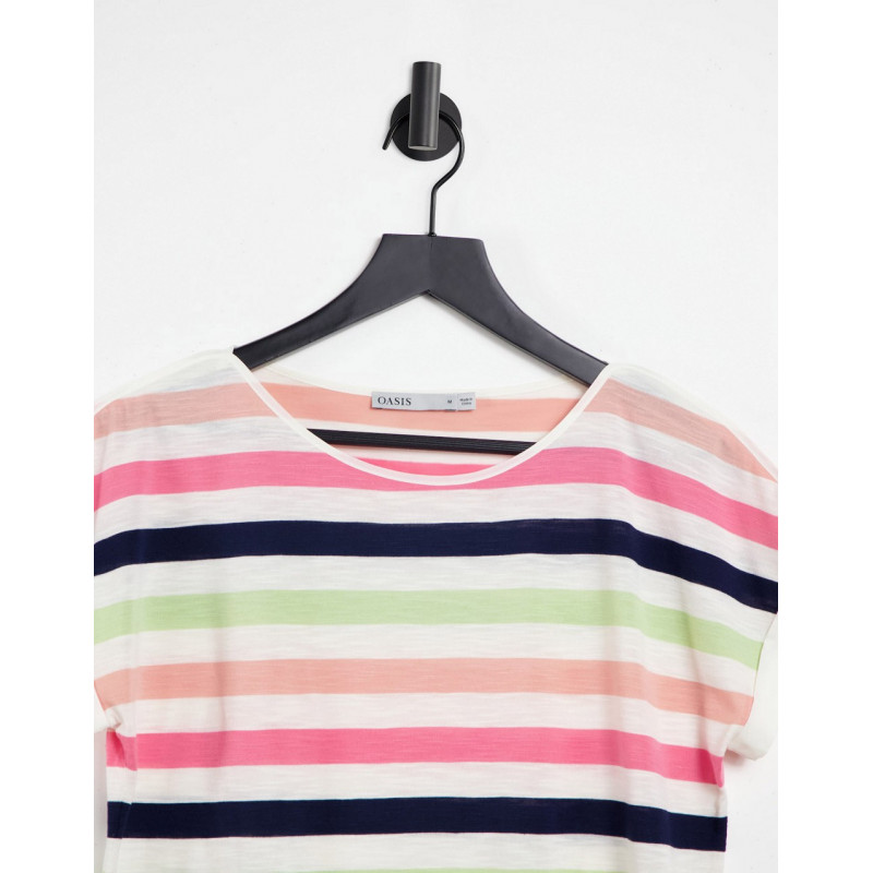 Oasis stripe t-shirt in white