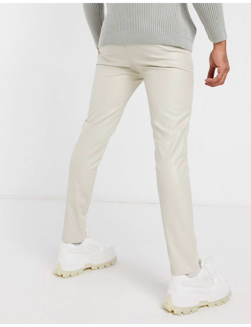 ASOS DESIGN slim fit faux...