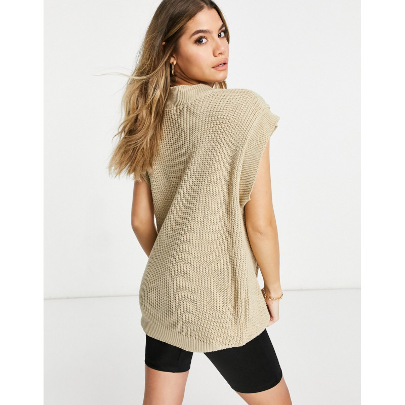 NaaNaa knitted vest in stone